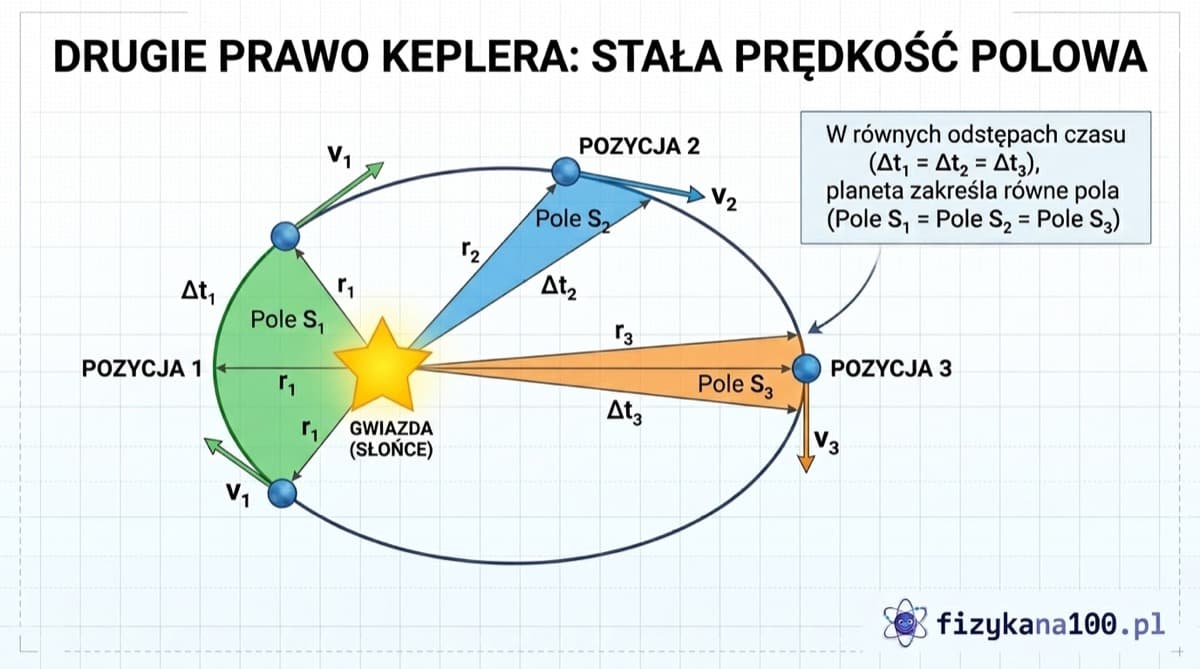 II prawo Keplera - perycentrum i apocentrum, prędkości na orbicie eliptycznej